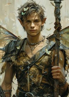 Fairy Wizard Dnd, Male Faerie, Enby Aesthetic, Dnd Fairy, Dnd Shenanigans, Fairy Wizard, Dnd Portraits, Renn Faire, Male Fairy