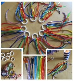 there are many different types of scissors and wires on the table with each one being made