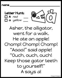 a black and white poem with the words,'letter hunt to help children learn how to