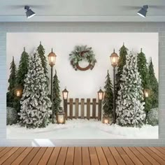 Christmas Tree Snow Winter Candle Festival Baby Family Portrait Photography Background Christmas Scene Photoshoot, Homeware Display, Candle Festival, Christmas Tree Backdrop, Event Wall, Xmas Photoshoot, Tree Backdrop, Christmas Photo Booth Backdrop, Church Christmas Decorations