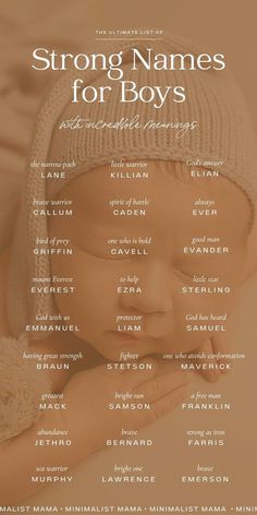 These *kinda unexpected* strong boy names are all have super special meanings behind them and are perfect for your little warrior on the way! (Unique boy names with meaning / strong boy names with meaning / name inspiration / boy name ideas)