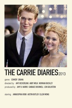 the poster for the movie, the carrie diaries 2013 is shown with an image of a young man and woman