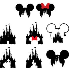 mickey mouse ears and castle silhouettes