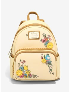 Loungefly Disney Winnie the Pooh Hundred Acre Wood Friends Floral Mini Backpack - BoxLunch Exclusive Winnie The Pooh Loungefly Backpack, Winnie The Pooh Handbag, Winnie The Pooh Merch, Eeyore And Pooh, Loungefly Disney Backpack, Loungefly Winnie The Pooh, Disney Loungefly Backpack, Disney Bags Backpacks, Disney Backpack