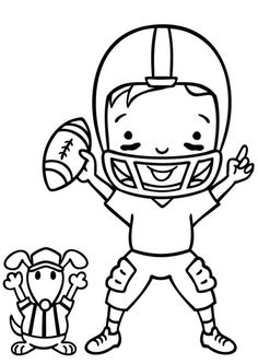 a football player and his dog coloring pages