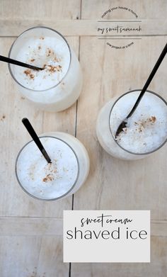 two glasses filled with ice and topped with cinnamon