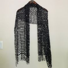 Sequin Scarf Approximately 68 Inches Long Up The Glamour Of Any Outfit With A Sequined Scarf! Add The Shimmer Of Sequins On Soft, Acrylic Mesh For Night Or Day. Long Tassels And Generously Sized To Wear As A Scarf Or Wrap. Original Owner Nwot A Must-Have For Every Occasion Over 1,000 Hand-Sewn Sequins Sheer, Sensational Mesh Instantly Transforms An Outfit Dramatic Night Or Day A Gorgeous, Stylish Gift Last 2 Pictures Are For A Visual Clean And Smoke Free Home Jsmc Sparkly Scarf, Hermes Twilly Scarf, 2000s Look, Sequin Scarf, Style Roots, Michael Kors Scarf, Silk Bag, Purple Scarves, Black Suede Pumps