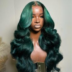 Dark Green Body Wave 13x4 Lace Front Human Hair Wigs Transparent For B – AMANDAHAIRS Dark Green Hair, Short Cut Wigs, Full Lace Front Wigs, Indian Human Hair, Loose Waves Hair, 100 Human Hair Wigs, Red Wigs