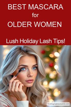 Woman applying mascara for older brittle lashes Retirement Life, Anti Aging Skincare Routine, Makeup Over 40, Makeup Tips For Older Women, Women Tips, Holiday Makeup Looks