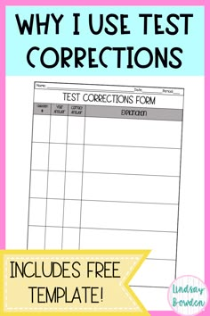 a test sheet with text that says, why use test corrections?