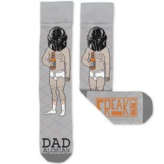 Freaker USA Socks & Tees Dadalorian Men's Socks Cool American Flag, Star Wars Bounty Hunter, Sending Good Vibes, Taco Cat, Sustainable Supply Chain, Tea Towel Gift, Foot Socks, Crazy Socks, Novelty Socks