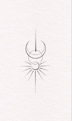 a line drawing of a sun and moon on white paper with the words, i love you