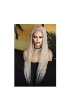 High quality remy human hair front lace wig The film front wig is made of 100% human hair, in remy quality. The lace wig looks natural, it simulates a regrowing hairline and is made of lace in the front area (forehead area). The hair length is 70-75 cm and the hair color is light blonde. The hair structure is smooth and the hair density is very natural. It is an adjustable front lace universal cap (13x4) that is adjusted to the head with a stretch band. The hair can be tied back in the forehead Long 613 Wig, Long Long Hair, Blonde 40 Inch Wig, Long Blonde Lace Wig, Long Hair Blonde, Blonde Wig Mannequin, Hair Front, Blonde Platinum, Hair Structure