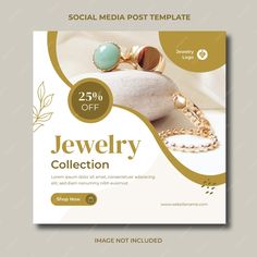 a social media post template with jewelry items