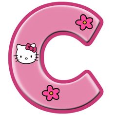 the letter c has a hello kitty on it