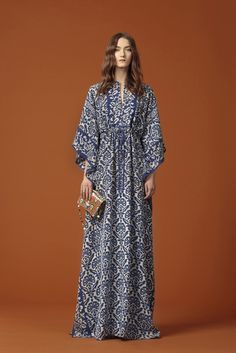 Boho Hippie Dress, Kaftan Designs, Fall 2015 Style, Andrew Gn, Dress 2015, Boho Chic Dress, Dress Design Patterns, Blue And White Dress, Abayas Fashion