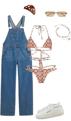 Summer Outfits White Background, Summer Outfits Layout, Outfit Layout Aesthetic, Polyvore Outfits Aesthetic, Retro Summer Outfits, Bathing Suit Outfits, Obx Dr