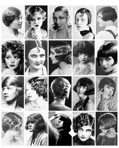 1920s Hair Short, Roaring 20s Hairstyles, Vintage Bob Hairstyle, 20s Hair, 1920s Aesthetic, 1920s Makeup, Radium Girls, Bobbed Hair, Flapper Hair