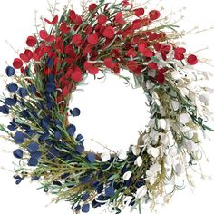 PRICES MAY VARY. 🇺🇸[22Inch Independence Day Wreath] The Outer diameter of this floral wreath measures 22 Inch, It is very suitable for your home wall, windows, doors, fireplace and outside yard decorations. Please note that there might be a little size deviation due to manual measurement. 🇺🇸[4th Of July Red White Blue Wreath] This wreath can be an event wreath decor, and can hang on for a long time, you can use it from Memorial Day to July forth, and also can use this wreath all the year rou Patriotic Door Wreath, Red White Blue Wreath, Fourth Of July Wreath, Patriotic Flowers, Star Wreath, Patriotic Wreaths, Memorial Day Wreaths, Flag Day, Twig Wreath