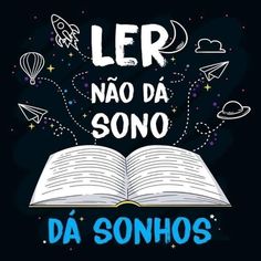 an open book with the words ler nao da sono