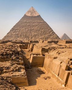 the great pyramids of giza are shown in this photo