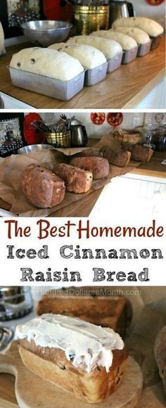 the best homemade iced cinnamon raisin bread is made with fresh ingredients and ready to be eaten