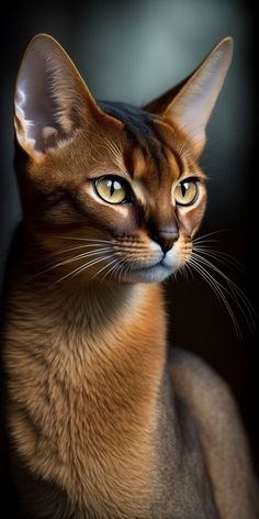 a close up of a cat on a black background