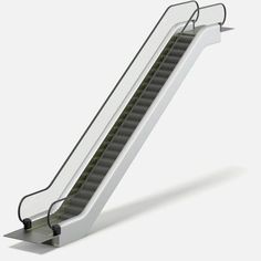 an escalator is shown with the bottom section open and its steps down to the ground