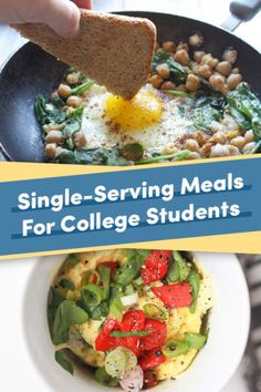 Single Serving Meals, List Of Dinner Ideas, Meals For College Students, Mediterranean Grilled Cheese, College Food Hacks, Single Serve Meals, College Kitchen, Pre Cooked Chicken