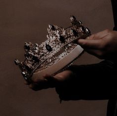 a person holding a crown in their hand