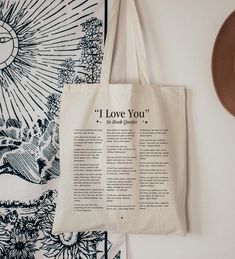 a tote bag sitting on top of a table