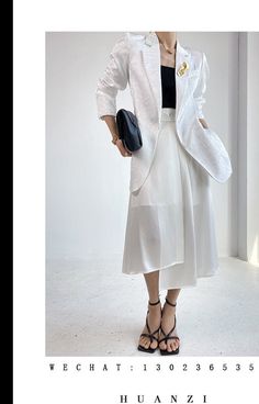 Brand: Huanzi Product name : Tuabo Fabric material: Acetate Satin Silk White Skirt And Top, Acetic Acid, Satin Silk, Types Of Skirts, Black Skirt, White Skirts, Skirt Top, Silk Satin, Skirt Length