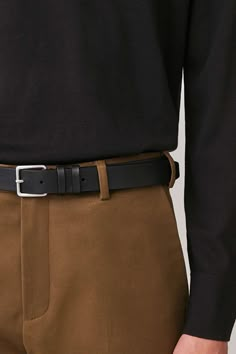 CONTRAST LEATHER BELT - Black / olive - Belts - COS Masc Aesthetic, Women Leather Jacket, Mens Leather Accessories, Leather Key Chain, Envelope Wallet, Billfold Wallet