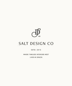 the logo for salt design co, which has been designed by person and is in black and white