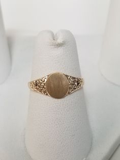 "Thanks for shopping our vintage estate store. We tend to sell well below wholesale and truly hope you enjoy all of our items. Many of the items are one of a kind, so please enjoy scrolling through the pictures and hopefully something will catch your eye. Black spots are from the camera or reflections. Estate 14k yellow gold monogram ring. We can polish these so they look more smooth as in the first picture if you so desire. Please select the option polished if you want it like the first picture Collectible Yellow Gold Engraved Ring With Hallmarks, Collectible Engraved Yellow Gold Ring With Hallmarks, Gold Etched Rings For Formal Occasions, Formal Etched Gold Rings, Classic Oval Etched Rings, Classic Etched Oval Rings, Gold Engraved Signet Ring Collectible, Victorian Gold Signet Ring For Formal Occasions, Antique Gold Signet Ring Collectible