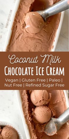 coconut milk ice cream chocolate Chocolate Coconut Milk, Incredible Desserts, Milk Chocolate Ice Cream, Coconut Milk Chocolate, Sugar Free Ice Cream, Ice Cream Recipes Machine, Ice Cream Vegan