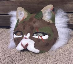 Handmade animal mask, made to be comfortable and pretty NOT water resistant  Please do not pick at mask, could result in damage Animal Mask Ideas, Therian Gear, Therian Stuff, Animal Mask, Mask Ideas, Costume Masks, Cat Mask, Animal Masks, Costume Mask