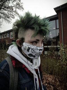 green mohawk mullet thing woop gothic goth alternative gothgirl punk fashion outfit shopping Alternative Men’s Haircut, Punk Hair Reference, Cool Mohawk Hairstyles, Fluffy Deathhawk, Mohawk Unstyled, Deathhawk Men, Messy Punk Hair, Short Deathhawk Mullet, Fluffy Mohawk Punk