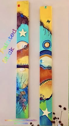 two bookmarks with different designs on them