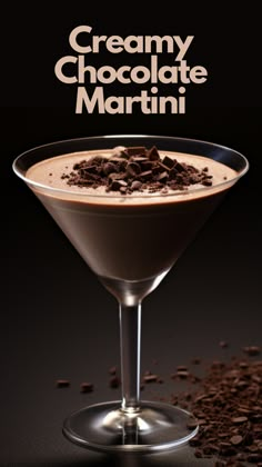 the chocolate martini is garnished with whipped cream and chocolate chips