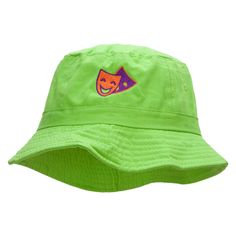 2 Face Embroidered Pigment Dyed Bucket Hat.Made of 100% cotton.One size fits most, fitting up to XL (59CM).Crown measures 3.5 inches deep.Brim measures 2 inches wide.Adult/Unisex. A great all year round hat.7 1/2(W) X 9 1/2(L) X 3 1/2(H) inches.Lightweight and durable material.All season.Hand washable.Imported. Embroidered Bucket Hat, Round Hat, Big Hat, Outdoor Hats, Sticker Patches, Patch Design, Custom Hats, Design Your Own, Caps Hats