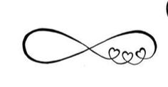 an infinite love symbol with hearts drawn on it