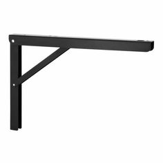 a black metal shelf bracket on a white background