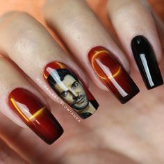 Lucifer Nails, Nails Painting, Nails Inspired, Star Black, Inspired Nails, Lucifer Morningstar, Morning Star, Black Aesthetic Wallpaper, Art Nails