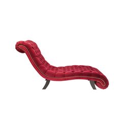 a red chaise lounge chair on an isolated white background