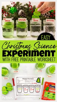 christmas science experiment with free printable worksheet