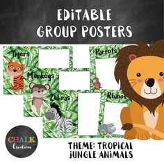 an animal themed group posters with animals