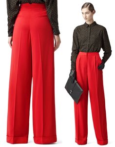 RED WIDE LEG TROUSERS Red Leather Pencil Skirt, Leather Pencil Skirt, Black Corset, Global Fashion, Dress Codes, Fashion Photographer