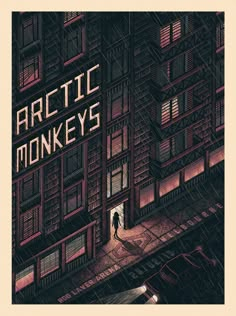 the cover to arctic monkeys'arctic monkeys album is shown in front of a building