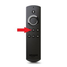 the remote control has an arrow pointing to it's button on the amazon fire stick